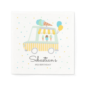Boy Ice Cream Truck Birthday Party Decorations Napkins