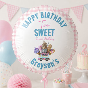 Boy Ice Cream Truck Two Sweet 2nd Birthday Party Balloon