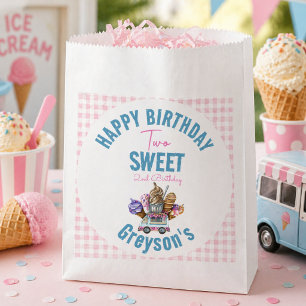 Boy Ice Cream Truck Two Sweet 2nd Birthday Party Favor Bag