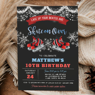 Boy Ice Skating Birthday Invitation