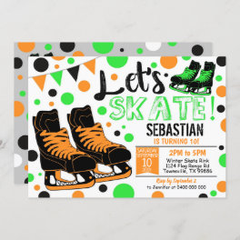 Boy Ice Skating Invitation Ice Skating Party