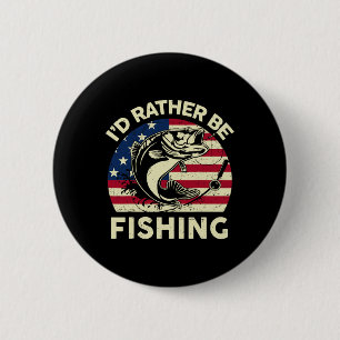 Boy Id Rather Be Fishing-shirt Men Youth Kid Funny Button