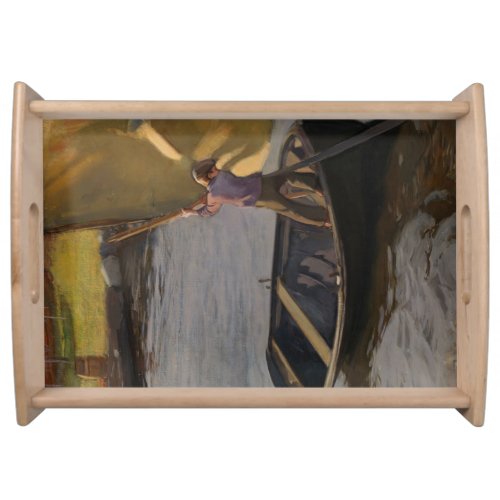 Boy in a Sailboat on the River by Magnus Enckell Serving Tray