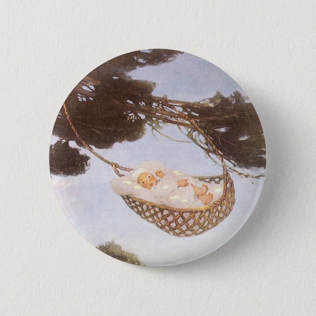 Boy in Hassoc Tree by Jessie Willcox Smith Button (Front)