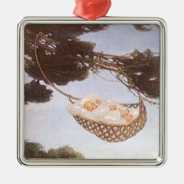 Boy in Hassoc Tree by Jessie Willcox Smith Metal Ornament (Front)
