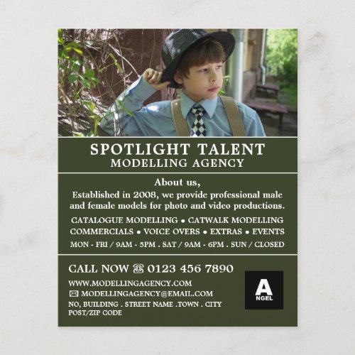 Boy in Hat Modeling Agency Model Agent Flyer