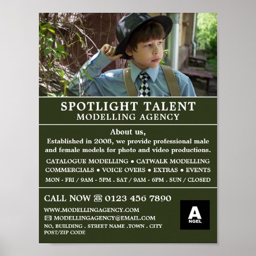 Boy in Hat Modeling Agency Model Agent Poster