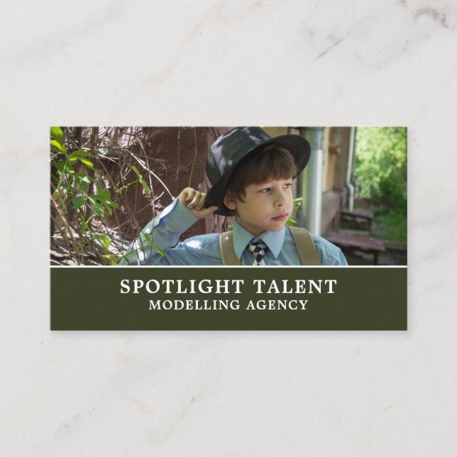 Boy in Hat, Modelling Agency, Model Agent Business Card (Front)
