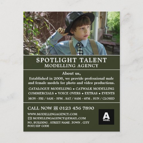 Boy in Hat Modelling Agency Model Agent Flyer