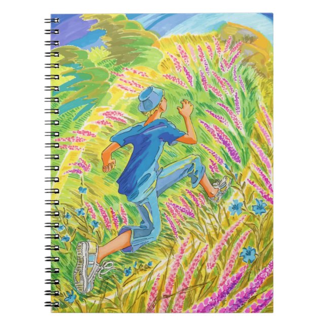 Boy in Lavender Field Notebook (Front)