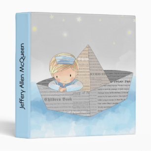 Boy in Newspaper Boat Baby Album Binder