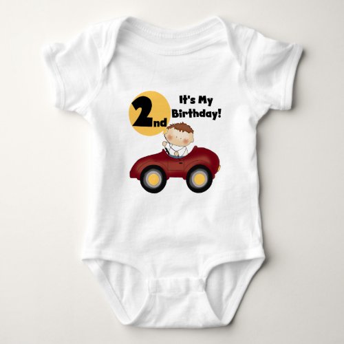 Boy in Red Car 2nd Birthday Tshirts and Gifts