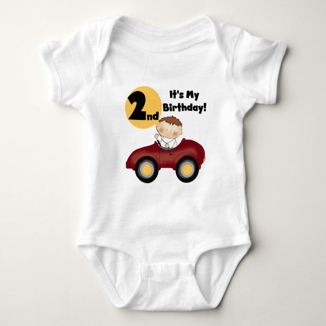 Boy in Red Car 2nd Birthday Tshirts and Gifts (Front)