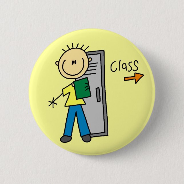 Boy in School Button (Front)