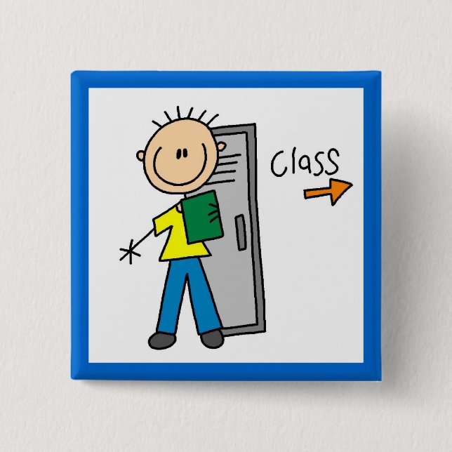 Boy in School Button (Front)