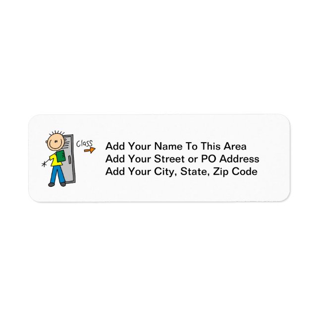Boy in School Label (Front)