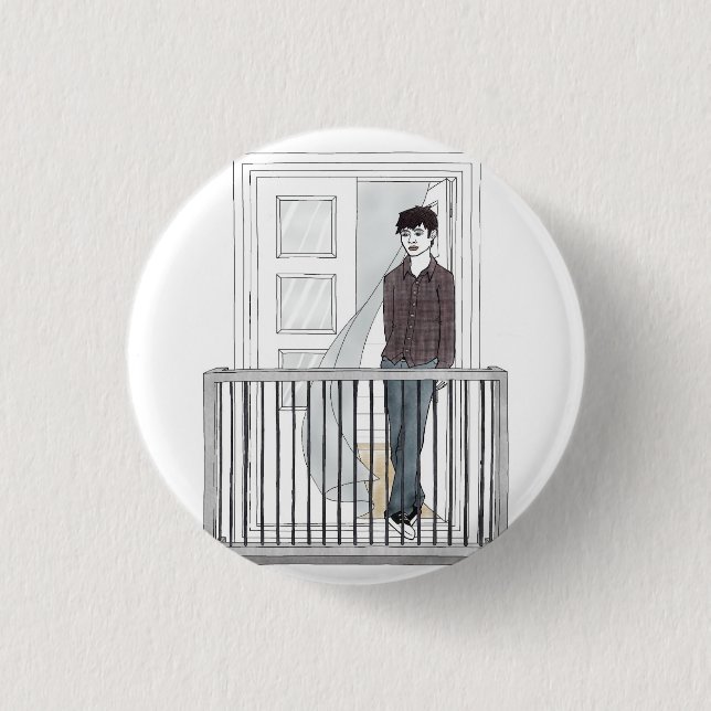 boy in the balcony button (Front)