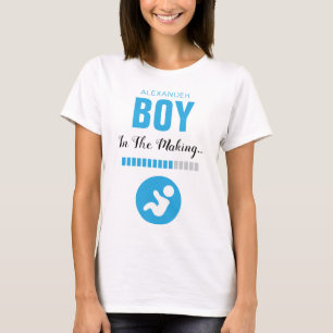 Boy in the Making And Progress Bar Sky Blue Funny T-Shirt