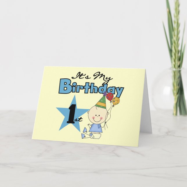 Boy It's My Birthday Tshirts and Gifts Card (Front)