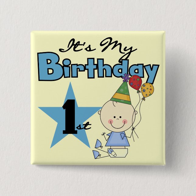 Boy It's My Birthday Tshirts and Gifts Pinback Button (Front)
