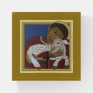 Boy Jesus Good Shepherd Paperweight