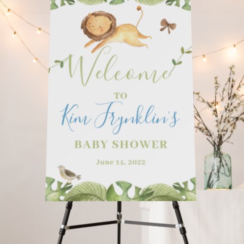 Boy Jungle Baby Shower Welcome Sign Foam Board 