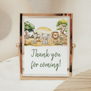 Boy Jungle Safari Animals Thank you for Coming Poster