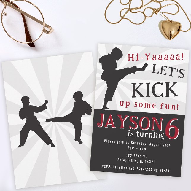 Boy karate party birthday Invitation (Creator Uploaded)