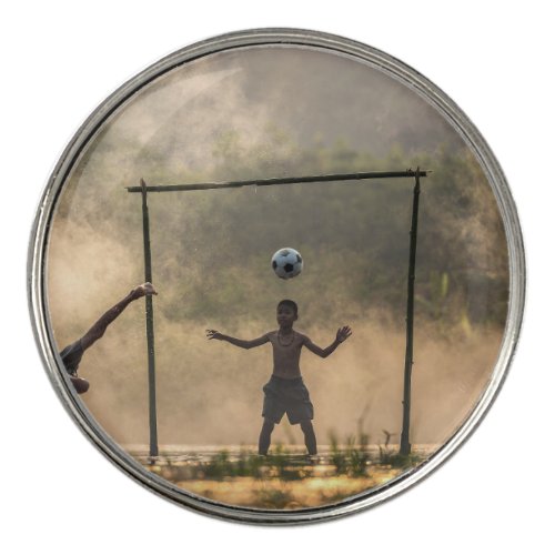 Boy kicking a football in the water Best  Golf Ball Marker