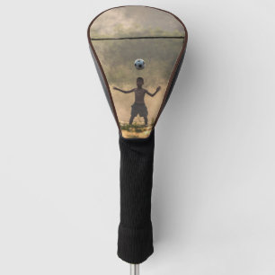 Boy kicking a football in the water Driver Best Golf Head Cover
