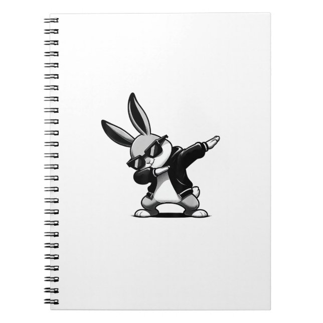 Boy Kid Easter Day Dabbing Bunny Rabbit Hip Hop Ea Notebook (Front)