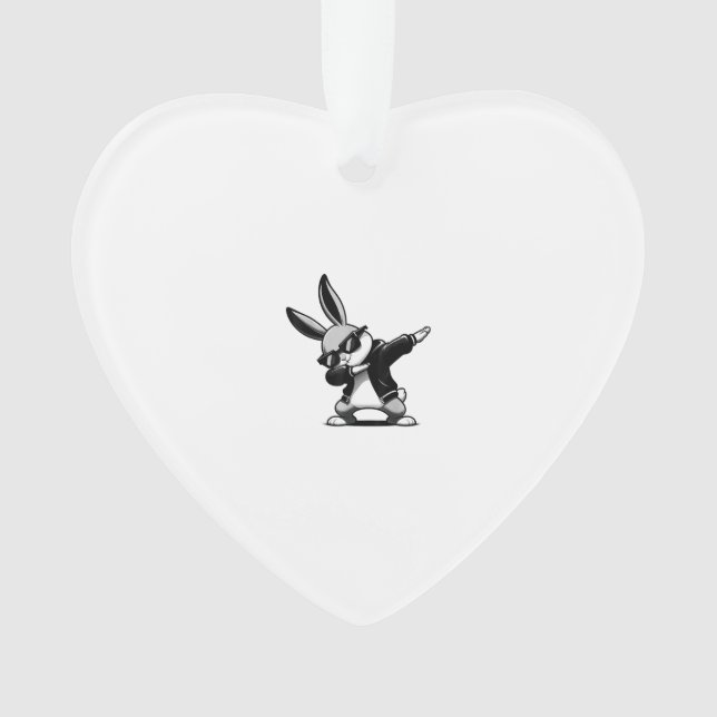 Boy Kid Easter Day Dabbing Bunny Rabbit Hip Hop Ea Ornament (Front)