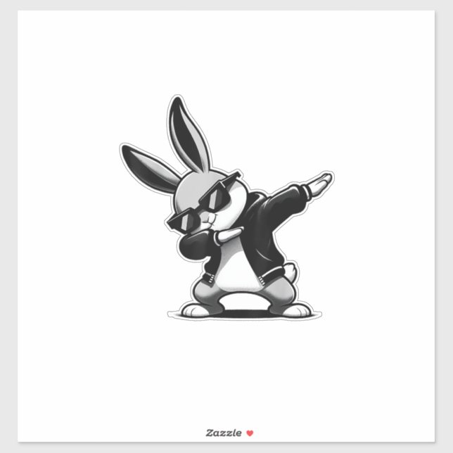 Boy Kid Easter Day Dabbing Bunny Rabbit Hip Hop Ea Sticker (Sheet)