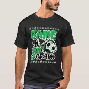 Boy Kids Game On 3Rd Grade Soccer Third Grade Back T-Shirt