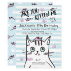 Kitty Cat Boys Baby Shower Invitation | Zazzle.com