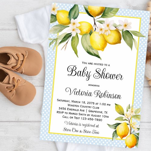 Boy Lemon Baby Shower Invitation