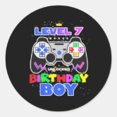 Level 7 Unlocked Video Game 7th Birthday Gamer Classic Round
