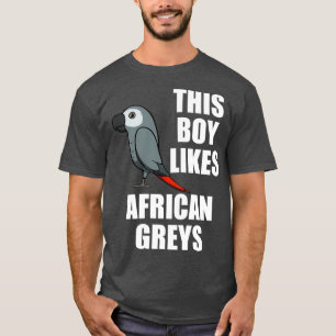 Boy Likes African Grays Exotic Animal Cute Parrot T-Shirt