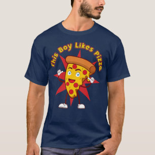 Boy Likes Pizza Funny Saying Pizza Chef  T-Shirt
