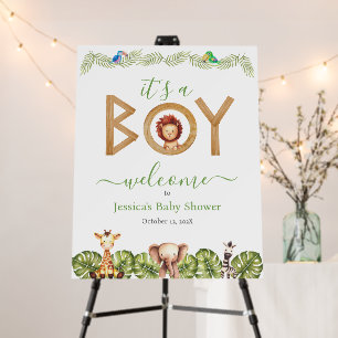 Boy Lion Jungle Animals Safari Baby Shower Welcome Foam Board