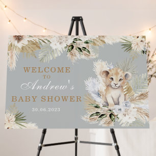 Boy Lion Prince Baby Shower Welcome Template Foam Board