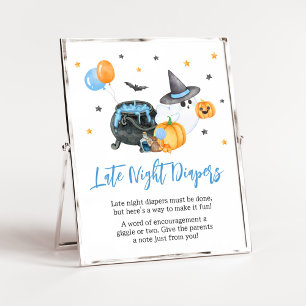 Boy Little Boo Baby Shower Late Night Diapers Poster