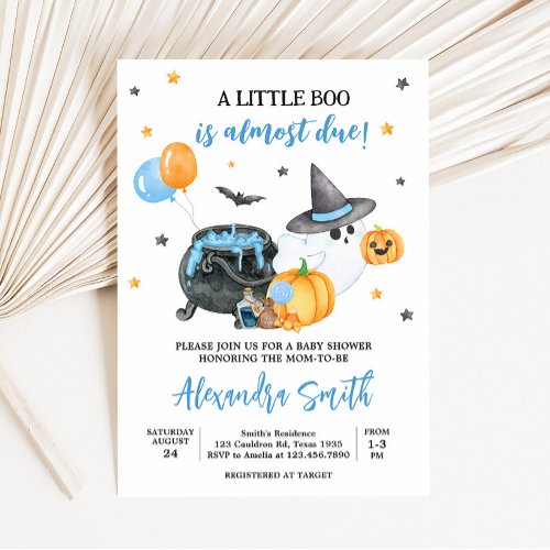 Boy Little Boo Ghost Baby Shower Invitation