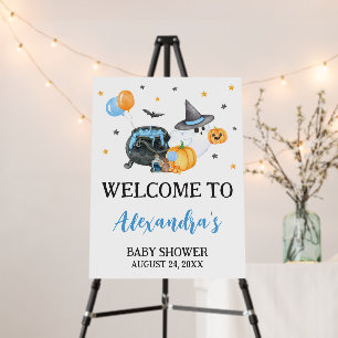 Boy Little Boo Ghost Baby Shower Welcome Sign