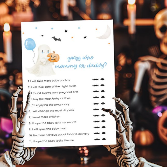 Boy Little Boo Guess who Mommy or Daddy Game (A Little Boo Baby Shower Guess who Mommy or Daddy Game)