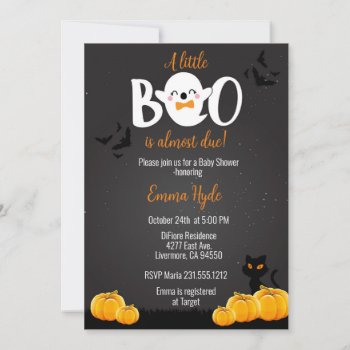 Boy Little Boo Halloween Baby Shower Invitation by AnnounceIt at Zazzle
