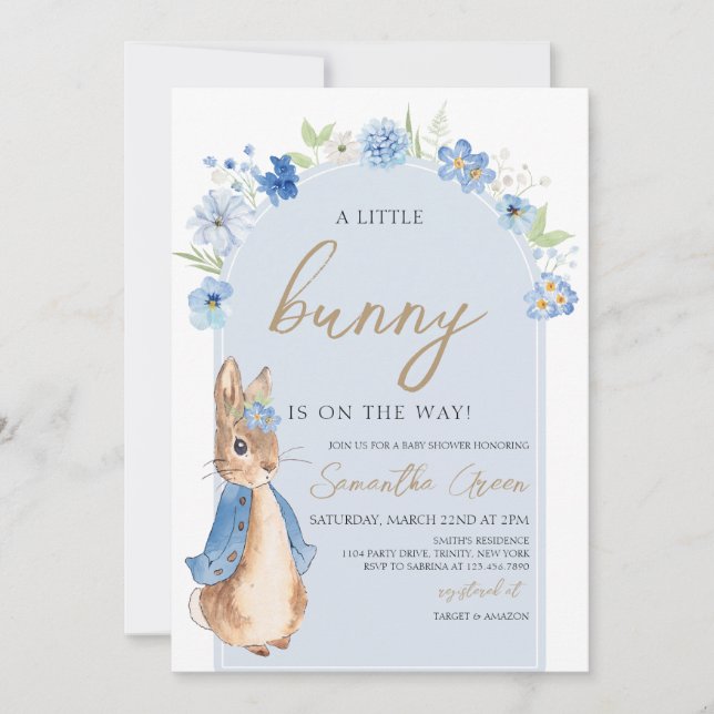 Boy Little Bunny Baby Shower Invitation (Front)