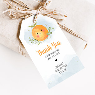 Boy Little Cutie Citrus Orange Shower Favor Tags
