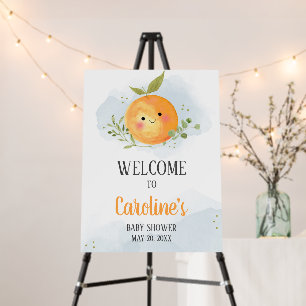 Boy Little Cutie Citrus Orange Welcome Sign