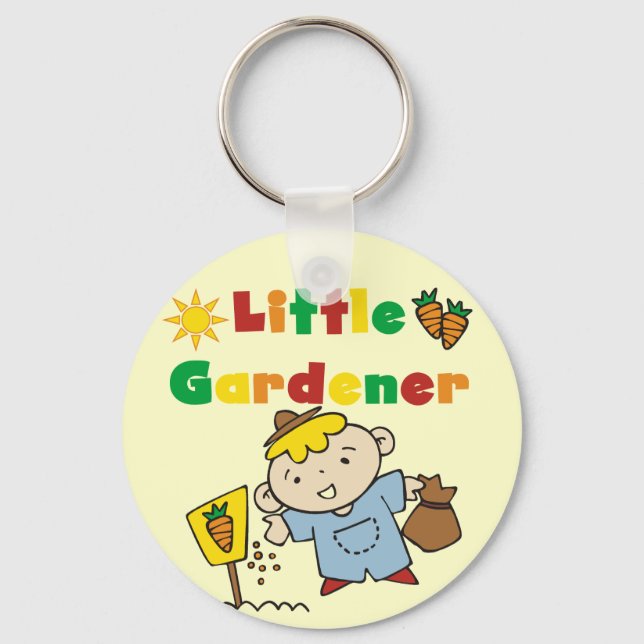 Boy Little Gardener Tshirts and Gifts Keychain (Front)